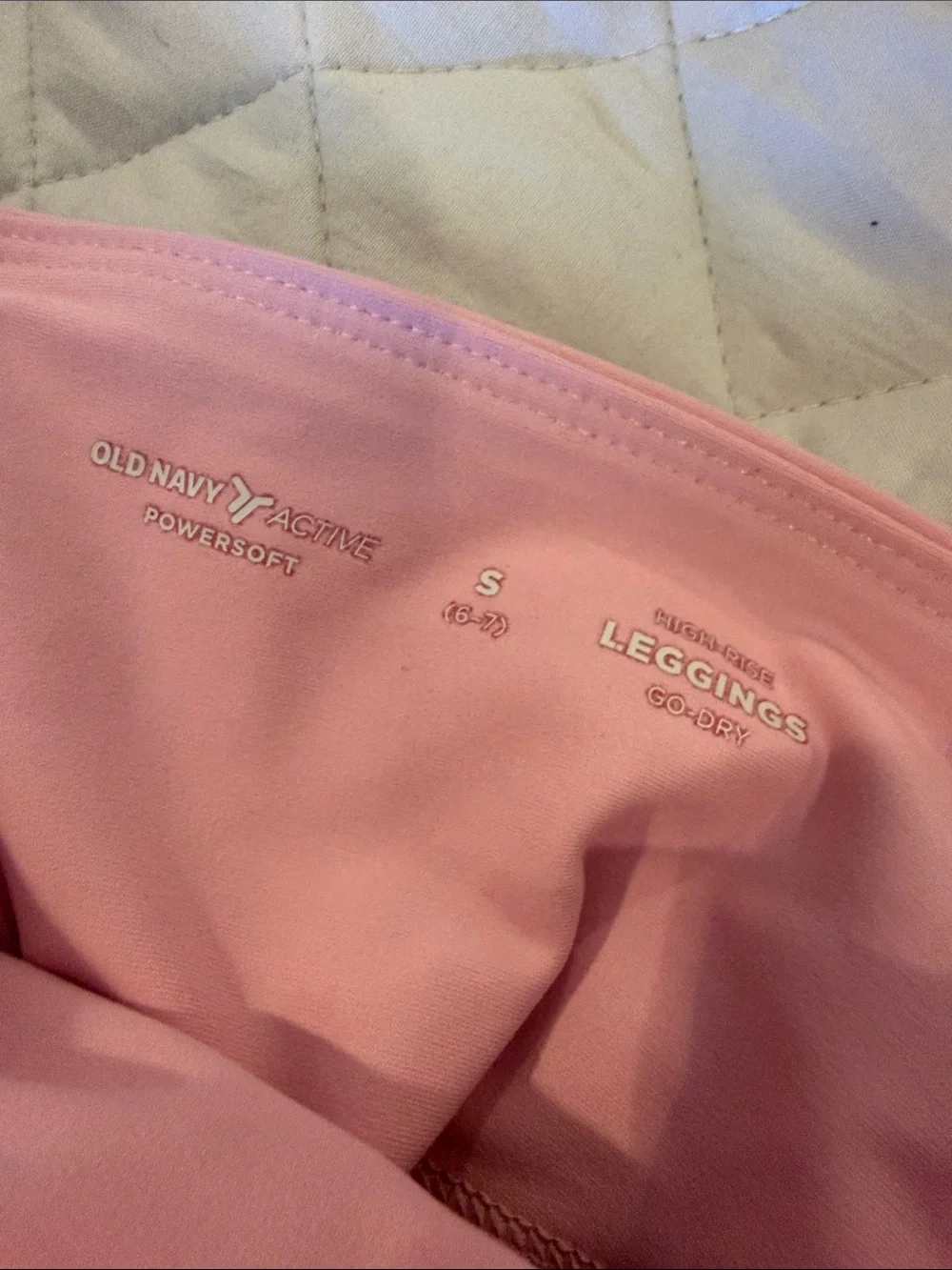 Old Navy Pink Leggings and Crop Top Set with Fuchsia Trim